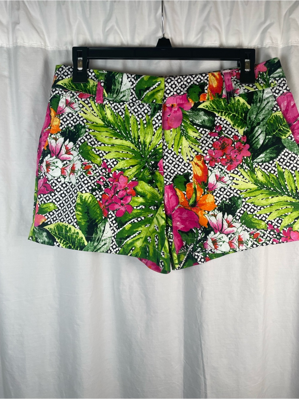 Cynthia Rowley Tropical Floral High-Rise Shorts - Pink, Green & Orange NWT